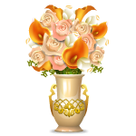 Цветы в вазе в стиле Рококо