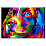 Современный портрет "Неоновый пёс"