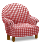 Красно-белое клетчатое кресло 