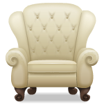 Удобное белое кресло 